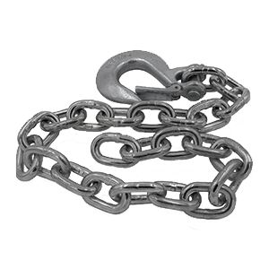 thumbnail image 2 of 48-Inch Trailer Safety Chains With Spring Hooks - Grade-30 Zinc Plated, 3500 Lb Capacity (2-Pack) 2 of 6